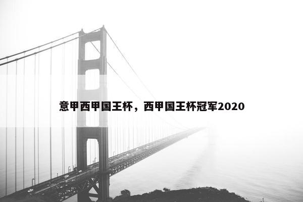意甲西甲国王杯,西甲国王杯冠军2020 意甲西甲国王杯,西甲国王杯冠军2020