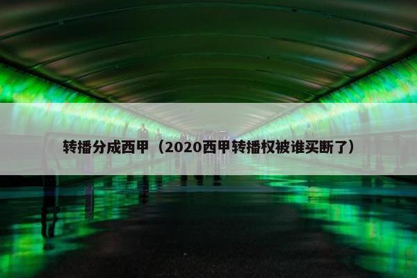 转播分成西甲（2020西甲转播权被谁买断了）