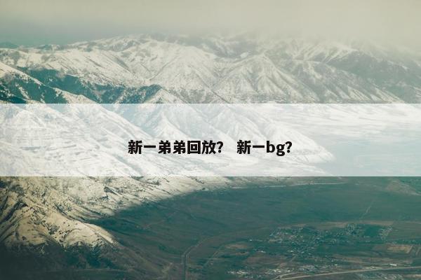 新一弟弟回放？ 新一bg？