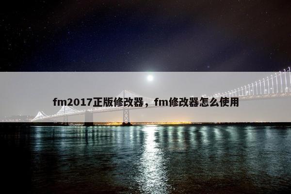 fm2017正版修改器，fm修改器怎么使用
