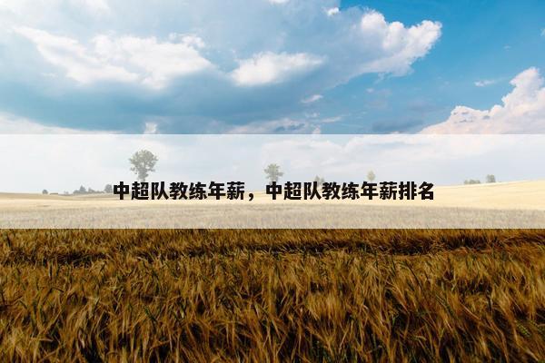 中超队教练年薪，中超队教练年薪排名