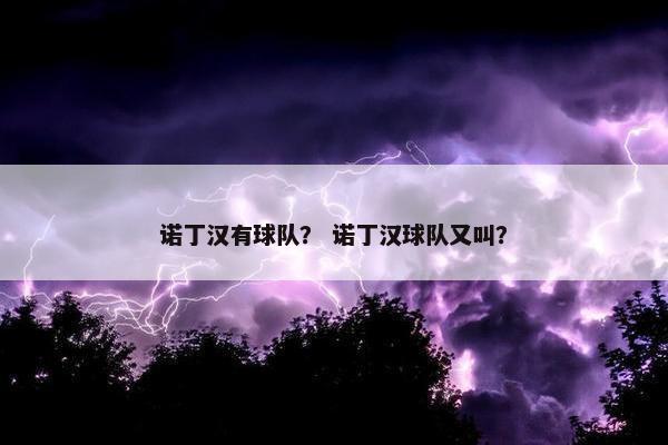 诺丁汉有球队？ 诺丁汉球队又叫？