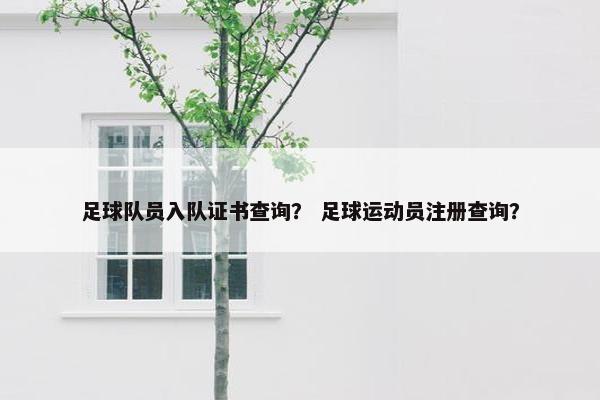 足球队员入队证书查询？ 足球运动员注册查询？