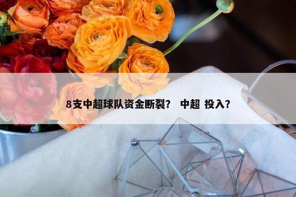 8支中超球队资金断裂？ 中超 投入？