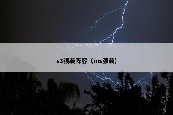 s3强袭阵容（ms强袭）