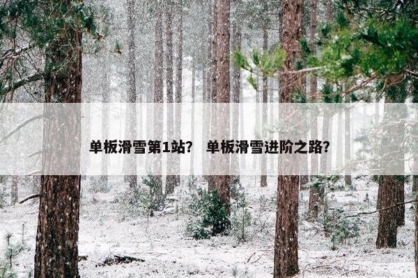 单板滑雪第1站？ 单板滑雪进阶之路？