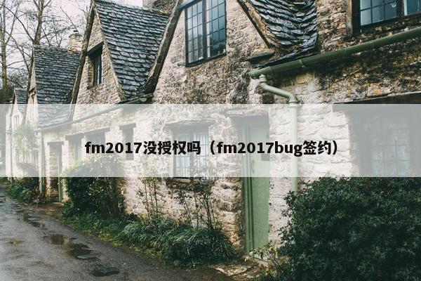 fm2017没授权吗（fm2017bug签约）