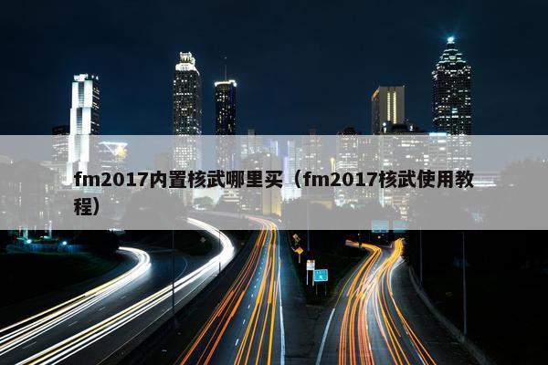 fm2017内置核武哪里买（fm2017核武使用教程）