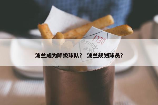 波兰成为降级球队？ 波兰规划球员？